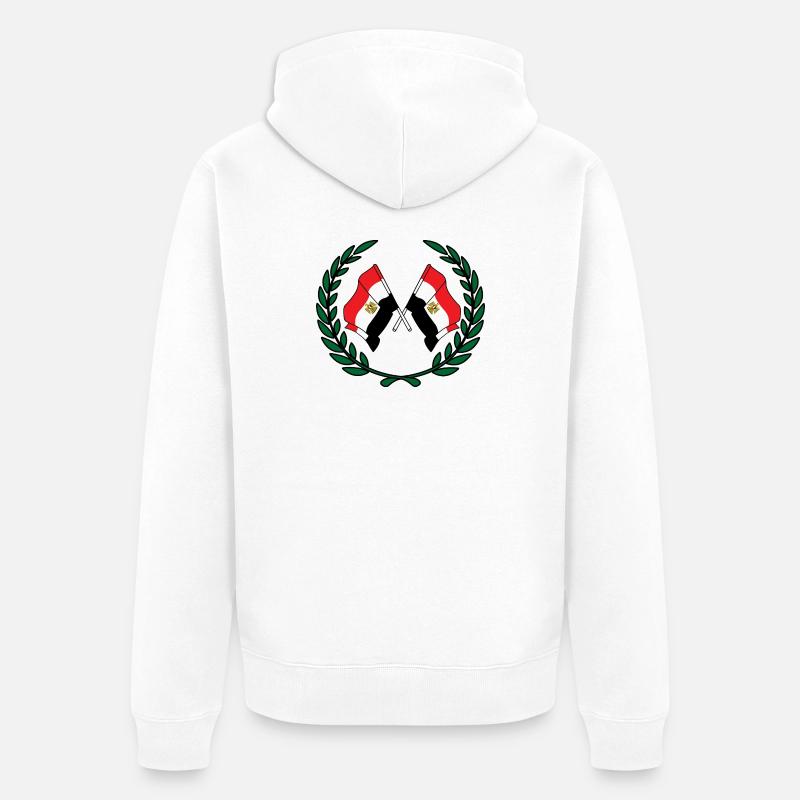 Drapeaux Égypte en couronne de laurier - Veste à capuche bio Premium Unisexe - blanc