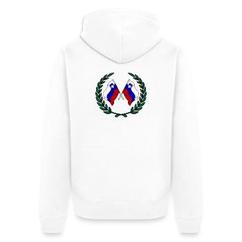 Fahnen Slowenien im Lorbeerkranz - Unisex Premium Bio Zip Hoodie - Weiß - Hinten - Thijin (182cm)