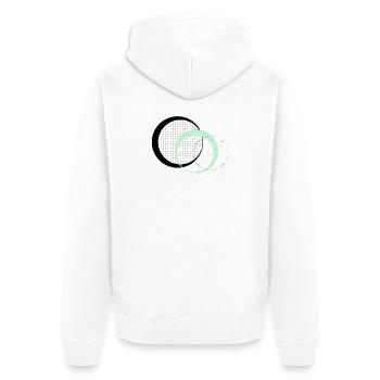 Cosmic Circles - Unisex Premium Organic Zip Hoodie - white - Back - Thijin (182cm)