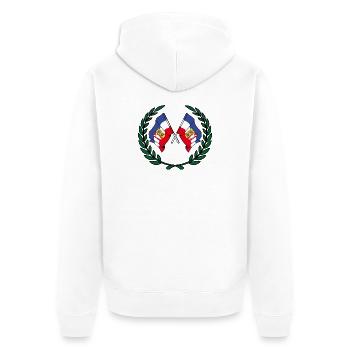 Drapeaux Couronne de laurier Schleswig Holstein - Veste à capuche bio Premium Unisexe - blanc - Dos - Thijin (182cm)