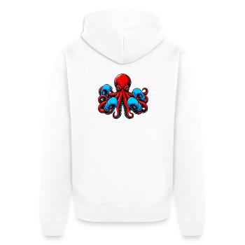 Octopus - Unisex Premium Organic Zip Hoodie - white - Back - Thijin (182cm)
