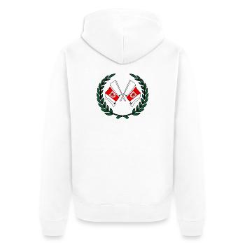Drapeaux Couronne de laurier de Poméranie occidentale - Veste à capuche bio Premium Unisexe - blanc - Dos - Thijin (182cm)
