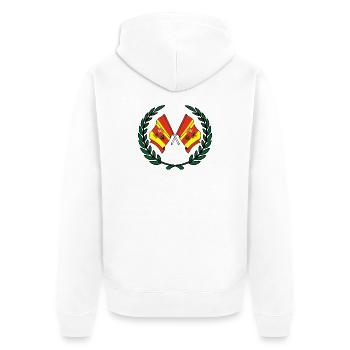 Drapeaux Couronne de laurier de Lodz - Veste à capuche bio Premium Unisexe - blanc - Dos - Thijin (182cm)