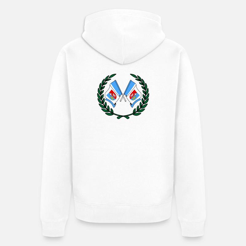 Drapeaux Couronne de laurier Subcarpathia - Veste à capuche bio Premium Unisexe - blanc