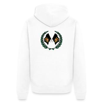 Flaggen Flämisch-Brabant Belgien Lorbeerkranz - Unisex Premium Bio Zip Hoodie - Weiß - Hinten - Thijin (182cm)
