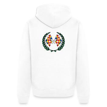 Drapeaux province d'Anvers Belgique couronne de laurier - Veste à capuche bio Premium Unisexe - blanc - Dos - Thijin (182cm)