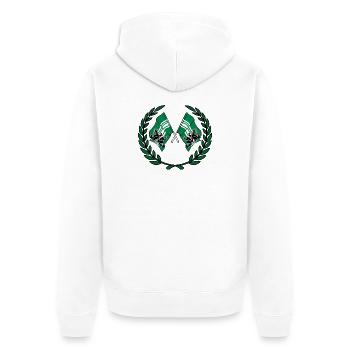 Flags East Flanders Belgium laurel wreath - Unisex Premium Organic Zip Hoodie - white - Back - Thijin (182cm)