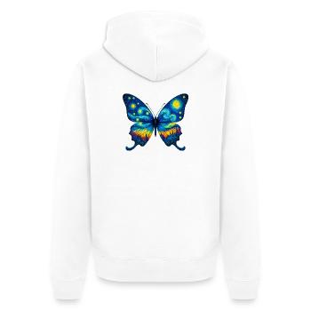 Butterfly - Unisex Premium Organic Zip Hoodie - white - Back - Thijin (182cm)