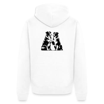 Border Collie - Veste à capuche bio Premium Unisexe - blanc - Dos - Thijin (182cm)