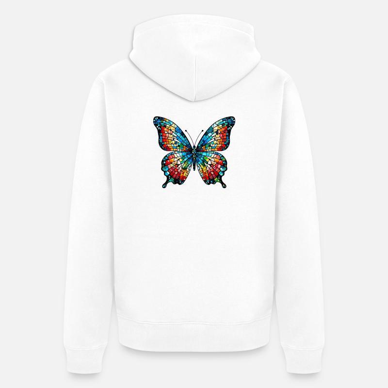 Papillon - Veste à capuche bio Premium Unisexe - blanc