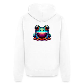 Grenouille - Veste à capuche bio Premium Unisexe - blanc - Dos - Thijin (182cm)