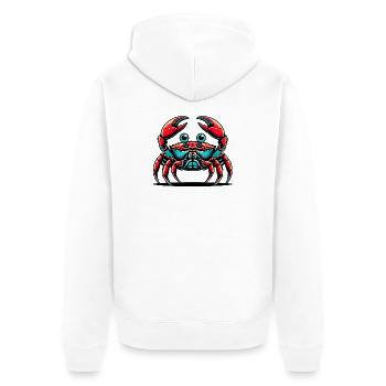 Crab - Unisex Premium Organic Zip Hoodie - white - Back - Thijin (182cm)