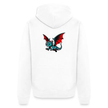 Dragon - Unisex Premium Organic Zip Hoodie - white - Back - Thijin (182cm)