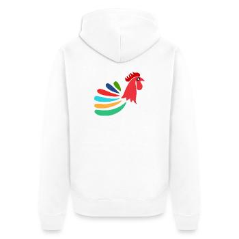 COQ. CHEVAL. POULE. COQ. ANIMAL. OISEAU. LICORNE. - Veste à capuche bio Premium Unisexe - blanc - Dos - Thijin (182cm)