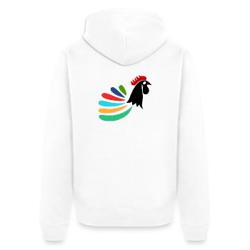 COQ. CHEVAL. POULE. COQ. ANIMAL. OISEAU. LICORNE. - Veste à capuche bio Premium Unisexe - blanc - Dos - Thijin (182cm)