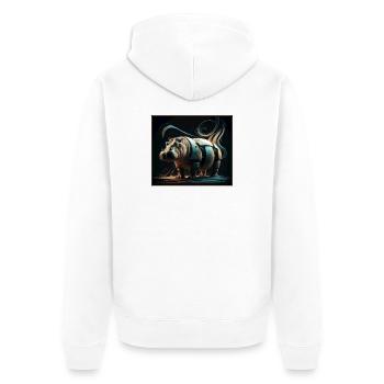 Hippopotame mécanique - Veste à capuche bio Premium Unisexe - blanc - Dos - Thijin (182cm)