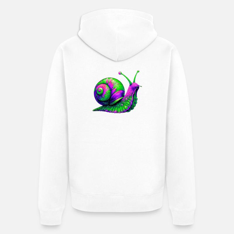 Escargot - Veste à capuche bio Premium Unisexe - blanc
