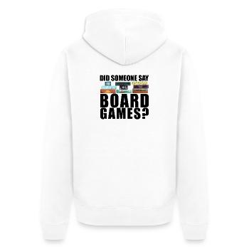 Brettspiele lustiger Spruch - Unisex Premium Bio Zip Hoodie - Weiß - Hinten - Thijin (182cm)