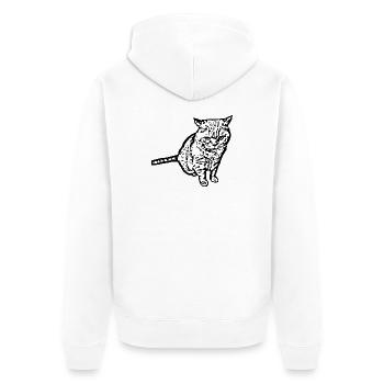 British Shorthair Chat Chat Noir Chats - Veste à capuche bio Premium Unisexe - blanc - Dos - Thijin (182cm)