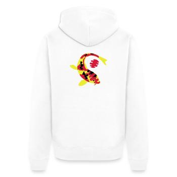 Abstract fish in bright colors - Unisex Premium Organic Zip Hoodie - white - Back - Thijin (182cm)