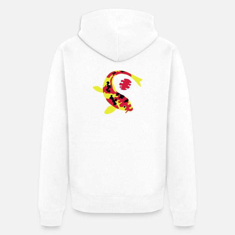 Poisson abstract en couleurs vives - Veste à capuche bio Premium Unisexe - blanc