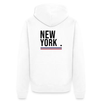 USA – Bold Streetwear Shirt 🇺🇸 - Unisex Premium Organic Zip Hoodie - white - Back - Thijin (182cm)