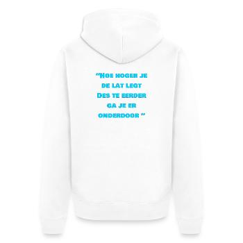 Prononciation néerlandaise humoristique imprimée - Veste à capuche bio Premium Unisexe - blanc - Dos - Thijin (182cm)