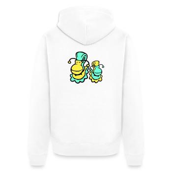 2 snail shell snails child dad mom family - Unisex Premium Organic Zip Hoodie - white - Back - Thijin (182cm)