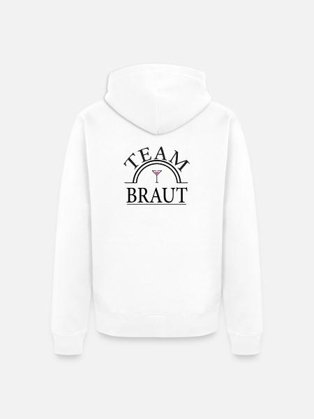 Team Bride - Coctail Glass - Unisex Premium Organic Zip Hoodie - white