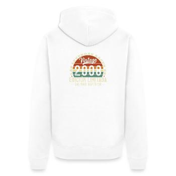 2008 Vintage Retro Birthday Gift - Unisex Premium Organic Zip Hoodie - white - Back - Thijin (182cm)