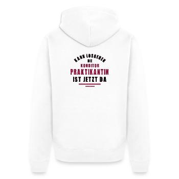 Praktikantin Konditorin Praktikum Konditorei - Unisex Premium Bio Zip Hoodie - Weiß - Hinten - Thijin (182cm)