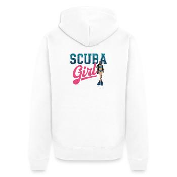 Scuba Girl Tauch-Design - Unisex Premium Bio Zip Hoodie - Weiß - Hinten - Thijin (182cm)