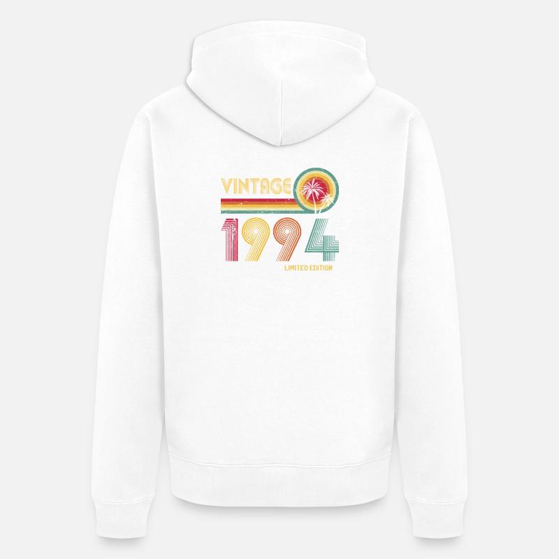 Millésime 1994 Edition Limitée Sunset Palm - Veste à capuche bio Premium Unisexe - blanc