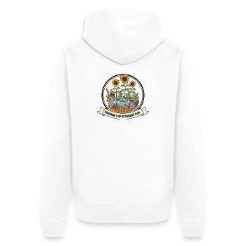 Gardening My Retirement Plan - Unisex Premium Organic Zip Hoodie - white - Back - Thijin (182cm)