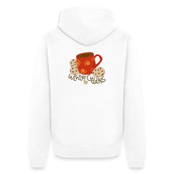 Tasse heiße Schokolade mit Keksen - Unisex Premium Bio Zip Hoodie - Weiß - Hinten - Thijin (182cm)