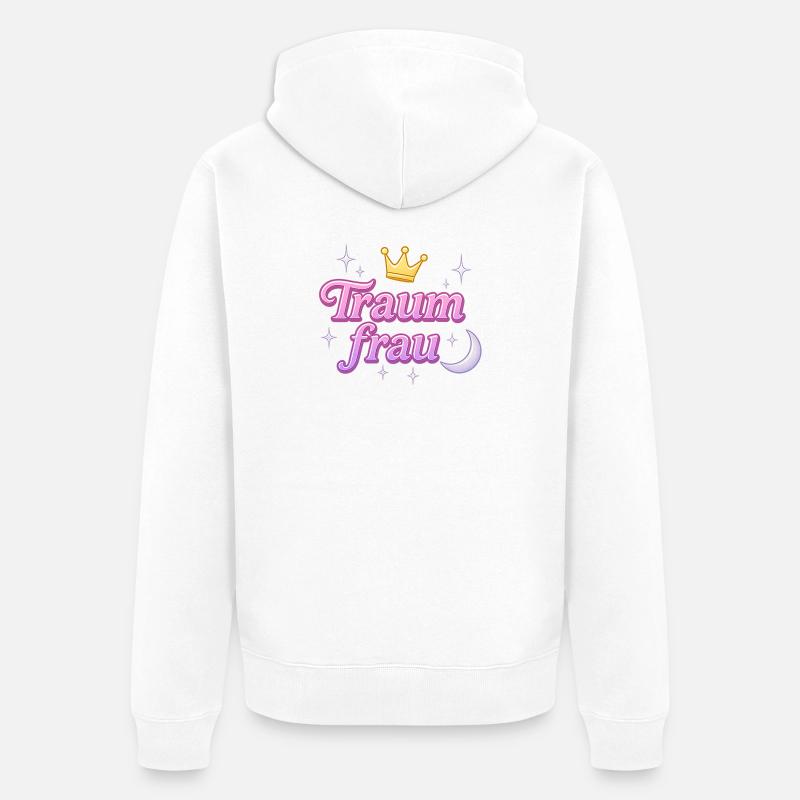 traumfrau / y2k statement spitzname design  - Unisex Premium Bio Zip Hoodie - Weiß