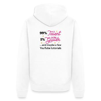 Talent Glitzer Sterne Skript - Unisex Premium Bio Zip Hoodie - Weiß - Hinten - Thijin (182cm)