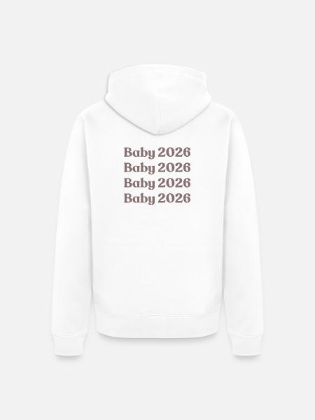 Bébé 2026 - Veste à capuche bio Premium Unisexe - blanc