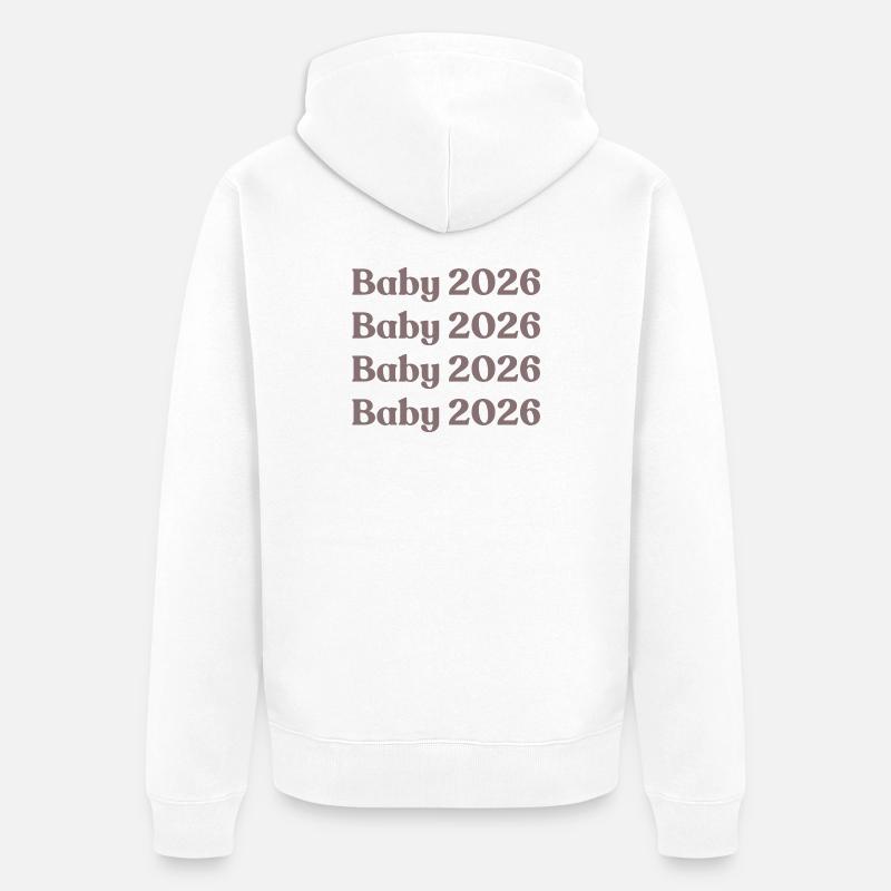 Bébé 2026 - Veste à capuche bio Premium Unisexe - blanc
