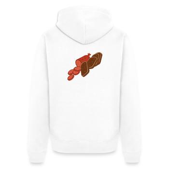 Salami Brot Cartoon - Unisex Premium Bio Zip Hoodie - Weiß - Hinten - Thijin (182cm)