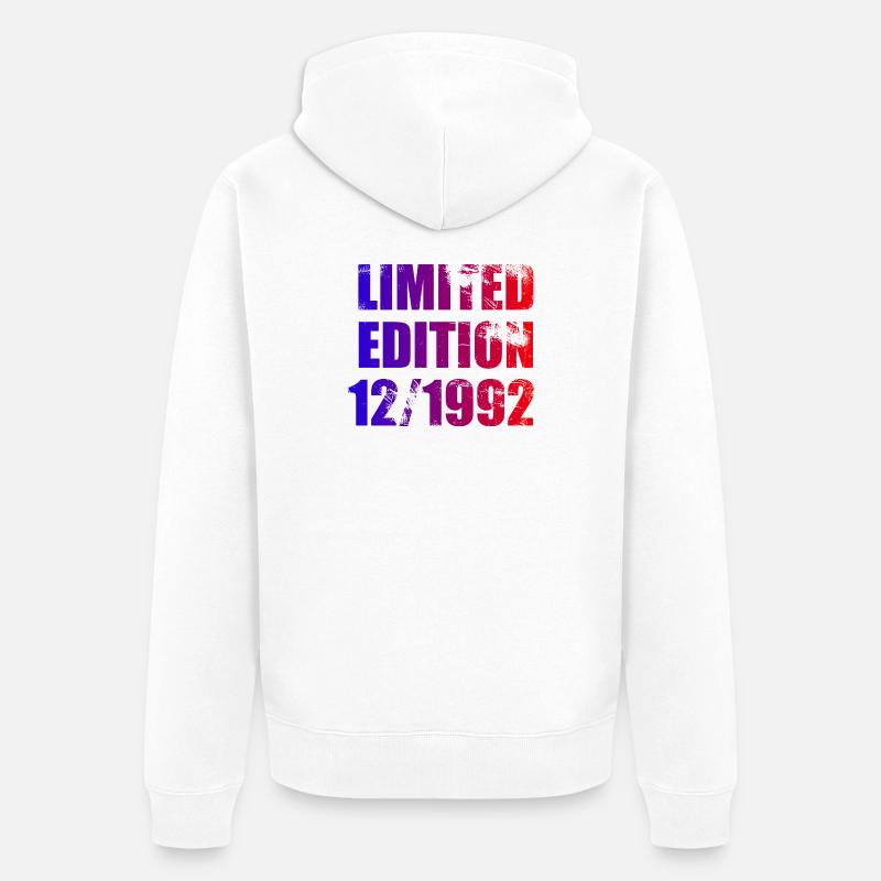 33e anniversaire Edition limitée 12/1992 - Veste à capuche bio Premium Unisexe - blanc