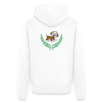 Couronne de chien en laurier vert – Félicitations - Veste à capuche bio Premium Unisexe - blanc - Dos - Thijin (182cm)