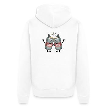 Prost, Bier – lustiges T-Shirt - Unisex Premium Bio Zip Hoodie - Weiß - Hinten - Thijin (182cm)