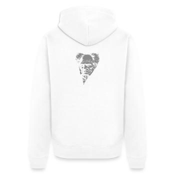 Schopenhauer Porträtzitat - Unisex Premium Bio Zip Hoodie - Weiß - Hinten - Thijin (182cm)