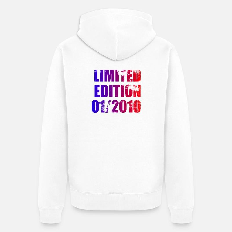 16e anniversaire Édition limitée 01/2010 - Veste à capuche bio Premium Unisexe - blanc