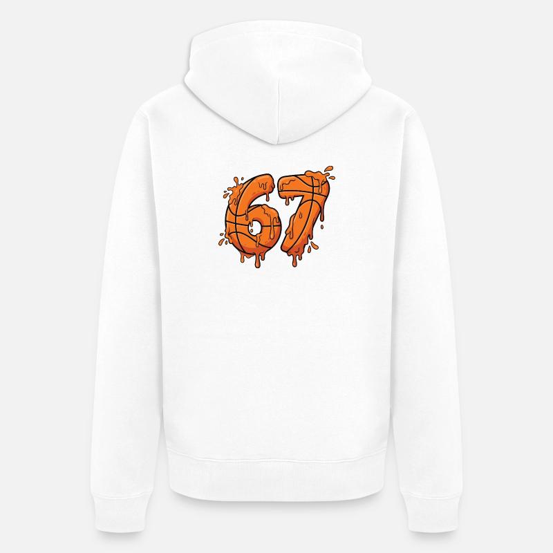 67 Graffiti de basket mème - Veste à capuche bio Premium Unisexe - blanc
