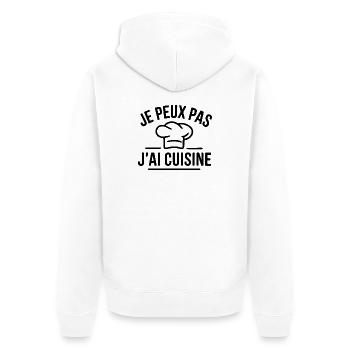 J-peux_pas_J-ai_cuisine - Veste à capuche bio Premium Unisexe - blanc - Dos - Thijin (182cm)