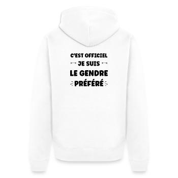 Schwiegersohn - Unisex Premium Bio Zip Hoodie - Weiß - Hinten - Thijin (182cm)