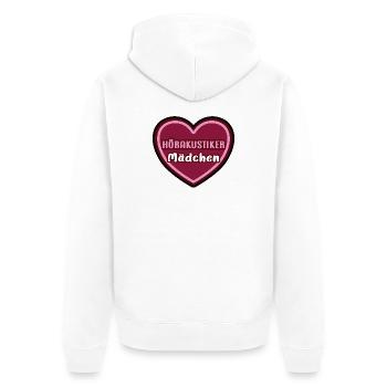Hearing Aid Acoustician Girl Child Trainee - Unisex Premium Organic Zip Hoodie - white - Back - Thijin (182cm)