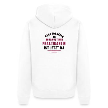 Intern Hearing Aid Acoustician Internship Hearing Aid Acoustician - Unisex Premium Organic Zip Hoodie - white - Back - Thijin (182cm)